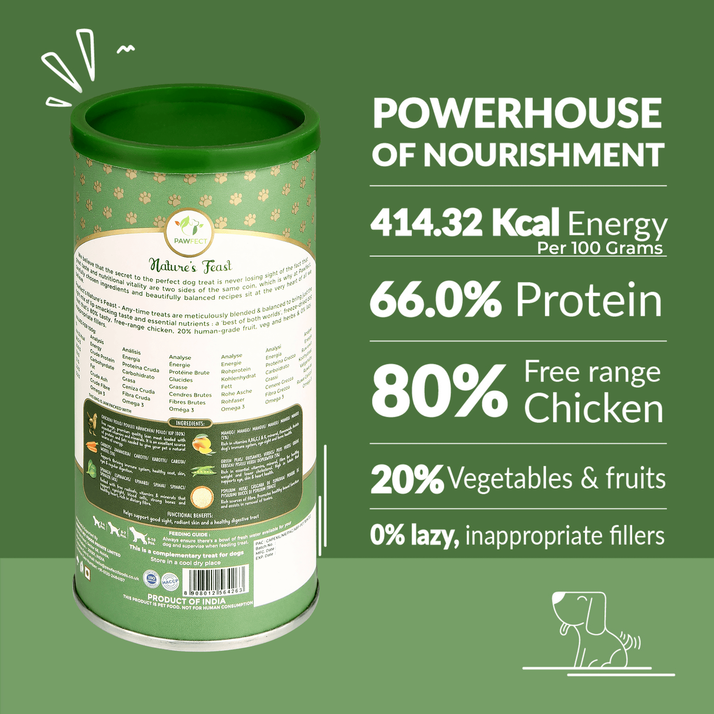 Pawfect Foods - Pawfect Nature's Feast Freeze-Dried Dog Treat - Chicken with Asian Greens - 50g